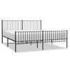 vidaXL Bedframe met hoofd- en voeteneinde metaal zwart 183x213 cm