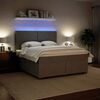 vidaXL Boxspring met matras fluweel lichtgrijs 180x200 cm
