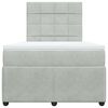 vidaXL Boxspring met matras fluweel lichtgrijs 120x190 cm