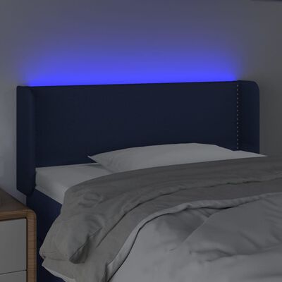 vidaXL Hoofdbord LED 103x16x78/88 cm stof blauw