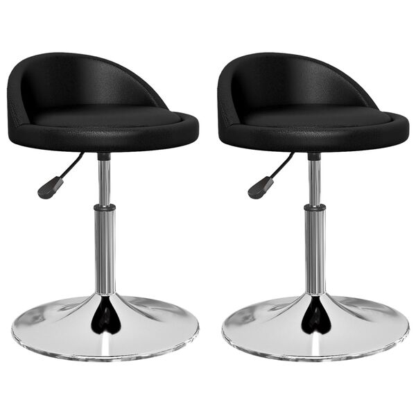 vidaXL Eetkamerstoelen draaibaar 2 st kunstleer zwart