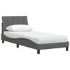 vidaXL Bed met matras "Hanko" stof donkergrijs 80x200 cm