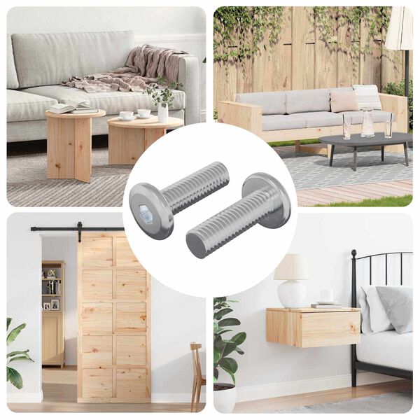 vidaXL Bout 2 pcs Zilver 8 x 25 mm Staal