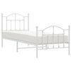 vidaXL Bedframe met hoofd- en voeteneinde metaal wit 90x190 cm