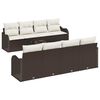 vidaXL Tuin Sofa Set 9 pcs Bruin en Cr&egrave;me Poly rattan, staal en glas