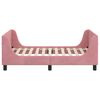 vidaXL Bedframe voor kinderen met hoofdbord Roze 80 x 160 cm Fluweel