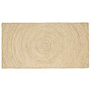 vidaXL Vloerkleed Natuurlijk en Zwart 60 x 110 cm Jute