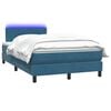 vidaXL Boxspring met matras en LED fluweel donkerblauw 120x210 cm