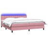 vidaXL Boxspring met matras en LED fluweel roze 180x220 cm
