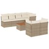 vidaXL 8-delige Loungeset met kussens poly rattan beige