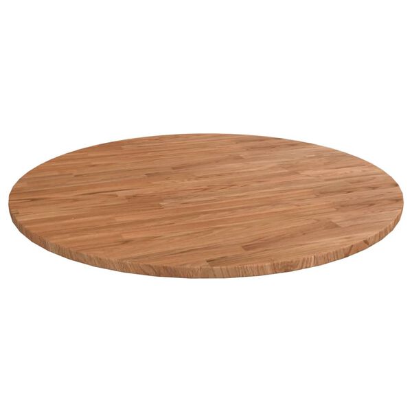 vidaXL Tafelblad rond &Oslash;70x1,5 cm bewerkt massief eikenhout lichtbruin