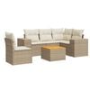 vidaXL 6-delige Loungeset met kussens poly rattan beige