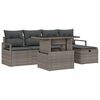 vidaXL Tuin Sofa Set met kussen met opslag 6 pcs Grijs Poly riet