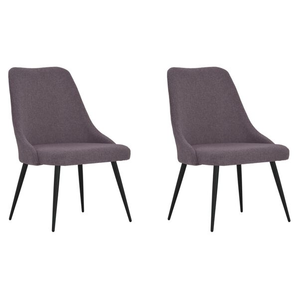 vidaXL Eetkamerstoelen draaibaar 2 st stof taupe