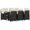 vidaXL Buiten eettafelset 9 st Zwart en Cream Wit