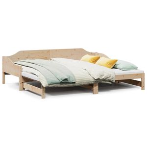 vidaXL Slaapbank met onderschuifbed 90x190 cm massief grenenhout