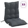 vidaXL Stoelkussens 4 st lage rug oxford stof antracietkleurig