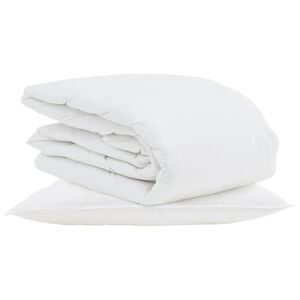 vidaXL Zomer Dekbed met kussen 2 pcs Wit Donsveertjes