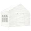 vidaXL Prieel met dak 15,61x4,08x3,22 m polyetheen wit