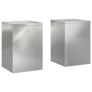 vidaXL Plantenstandaard 2 pcs Zilver 24 x 24 x 35 cm
