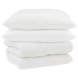 vidaXL Winter Dekbed met kussen 3 pcs Wit Microvezel