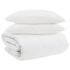 vidaXL Dekbed Set met kussen 3 pcs Wit Donsveertjes