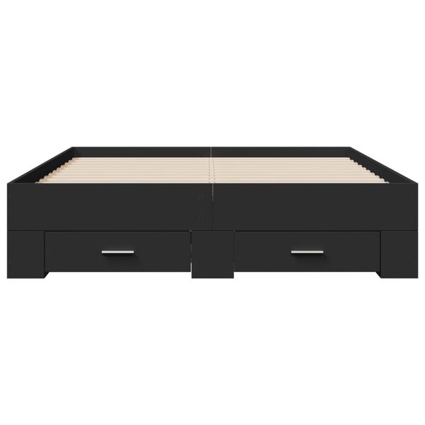 vidaXL Bedframe met lades bewerkt hout zwart 120x200 cm