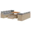 vidaXL Tuinbankenset met kussen 11 pcs Beige poly rattan