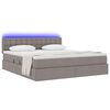 vidaXL Opbergbed met LED met matras Taupe 160 x 200 cm Polyester