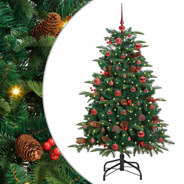 vidaXL Kunstkerstboom Groen 150 cm PVC en Metaal en Plastic