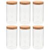 vidaXL Opbergpotten met kurken deksel 6 st 1400 ml glas