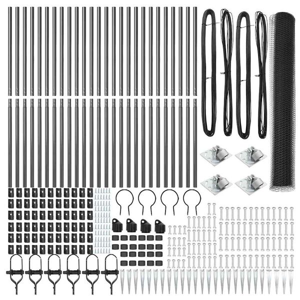 vidaXL Afrasteringspaal Grijs 50 x 1,2 m (25 mm gaas) Staal en PVC