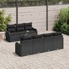 vidaXL Tuin Sofa Set met kussen 8 pcs Zwart Poly Riet en Staal en Glas