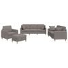 vidaXL 4-delige Loungeset met kussens stof taupe