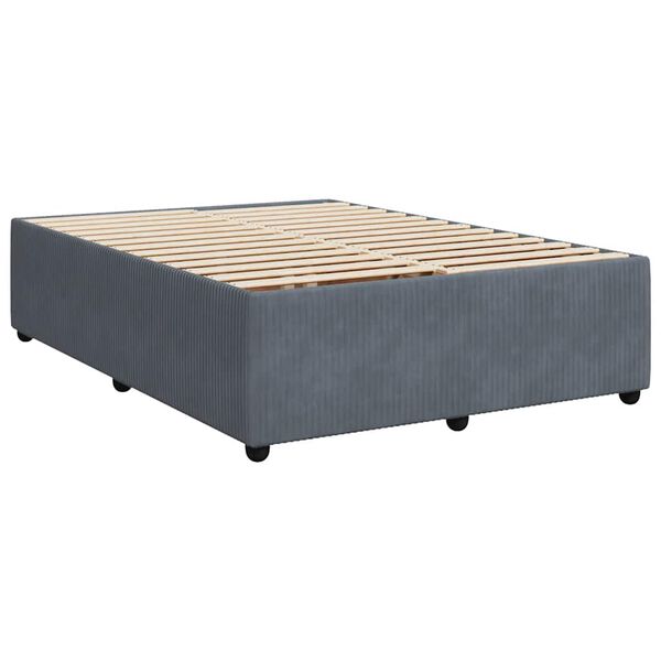 vidaXL Bedframe zonder matras 160x200 cm fluweel donkergrijs