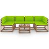 vidaXL 7-delige Loungeset pallet met kussens ge&iuml;mpregneerd grenenhout