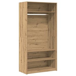 vidaXL Kledingkast 100x50x200 cm bewerkt hout artisanaal eikenkleurig