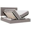 vidaXL Bed met LED-striplichten met hoofdeinde Taupe 200 x 200 cm Stof
