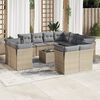 vidaXL 12-delige Loungeset met kussens poly rattan beige