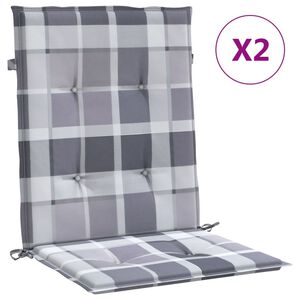 vidaXL Tuinstoelkussens 2 st 100x50x3 cm oxford stof ruitpatroon grijs