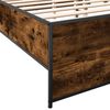 vidaXL Bedframe bewerkt hout metaal gerookt eikenkleurig 160x200 cm
