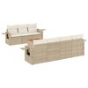 vidaXL 8-delige Loungeset met kussens poly rattan beige