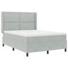 vidaXL Boxspringbed met hoofdeinde Lichtgrijs 160 x 200 cm Fluweel