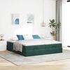 vidaXL Ottoman bed met matrassen 200x200cm fluweel donkergroen