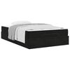 vidaXL Bedframe met matras met matras 2 pcs Zwart Fluweel