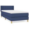 vidaXL Boxspring met matras stof blauw 80x200 cm