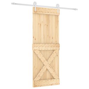 vidaXL Schuifdeur 80 x 210 cm Massief Grenenhout (Niet-Behandeld)
