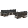 vidaXL Tuinbankenset 10 pcs Grijs poly rattan