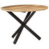vidaXL Eettafel rond 100x100x75 cm ruw mangohout