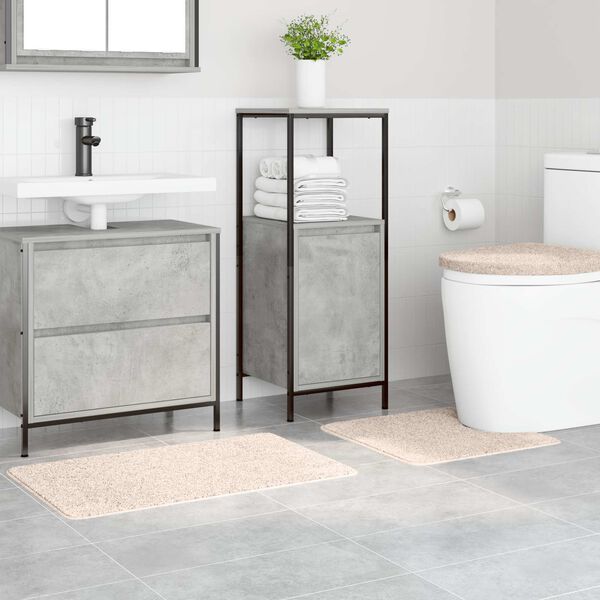 vidaXL Antislip Badmat Set 3 pcs Crème PP